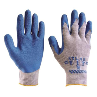 Atlas Fit Blue Latex Dip Palm Gloves, 10-Gauge, Large