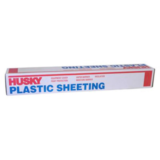 Husky Clear Poly Sheeting 4mil, 10ft x 100ft