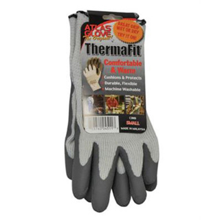 Atlas ThermaFit Glove 451 w/ Gray Latex Dipped Palm/Fingers, Small