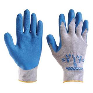 Atlas Fit Glove 300 w/ Blue Latex Dipped Palm/Fingers, Small