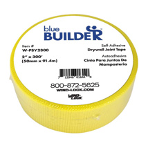 Blue Builder Drywall Mesh Tape, 2in x 300ft, Yellow