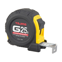 Tajima G-Series Shock Resistant Tape Measurer, 25ft